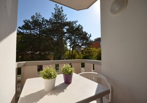 Studio with air conditioning and balcony