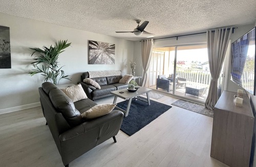 Belleair Beach Condo | Beachside Condo, Furnished, Renovated 2bed/2bath/Balcony kitchen and living room