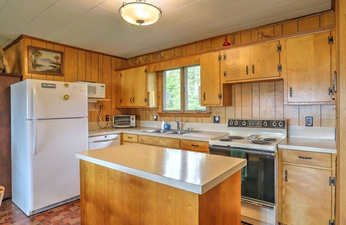 Rangeley Plantation House | Camp Chuck-a-luck | Private Beach, Dock, Kayaks | Dog-Friendly Mooselookmeguntic Lake Cabin