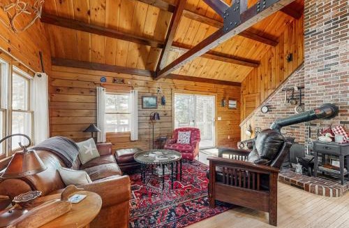 Wiscasset House | Charming riverfront home with cozy interiors, dock, and scenic deck views