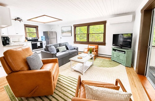 Lucerne-in-Maine Cabin | Cozy Log Cabin by Phillips Lake, Pet Friendly, Near Acadia & Bangor
