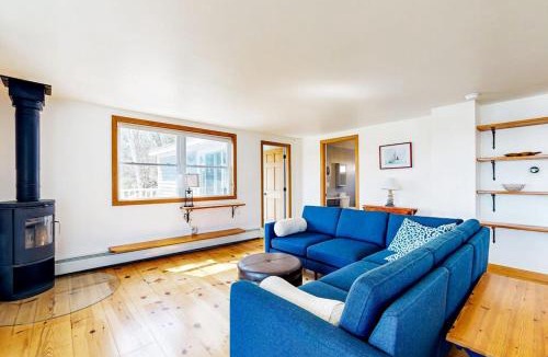 East Boothbay House | Dog-friendly river-view home with wood stove, deck, patio, dock, beach, grill
