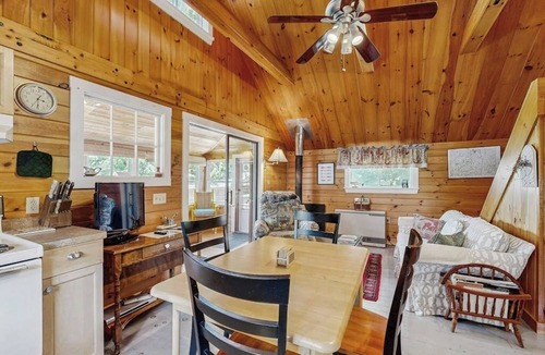 Greenville Cabin | Lakefront, cabin-inspired home with firepit, grill, & screened porch, Wifi