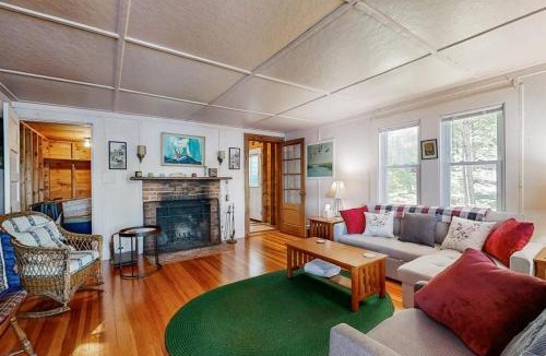 Bremen House | Lakefront cottage with dock, screened porch, & Island in Biscay Pond