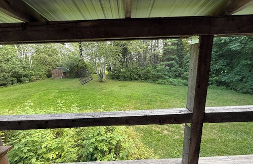 Island Falls Cottage | Rustic Cozy 2-bedroom w/loft Log Cabin in Island Falls surrounded by wildlife