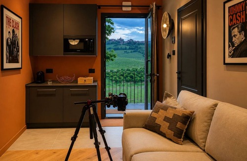 Roreto Apartment | Villa Irene Langhe - Red Suite, First Floor - View of the Monforte and Novello Vineyards