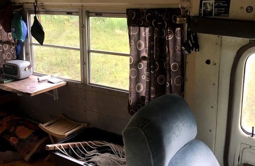 Chatham House | Vintage Short Bus Vacation Rental Nestled in the Forest near North Conway, New Hampshire