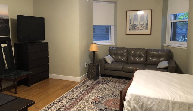 A bright studio in prime commute location, steps to Green line C&D.
