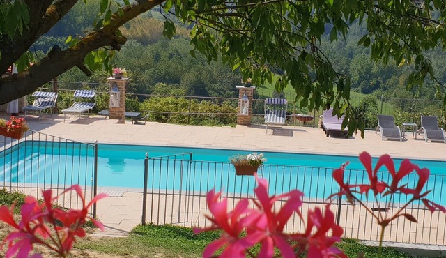 Group Accommodation with pool and private garden near Barolo