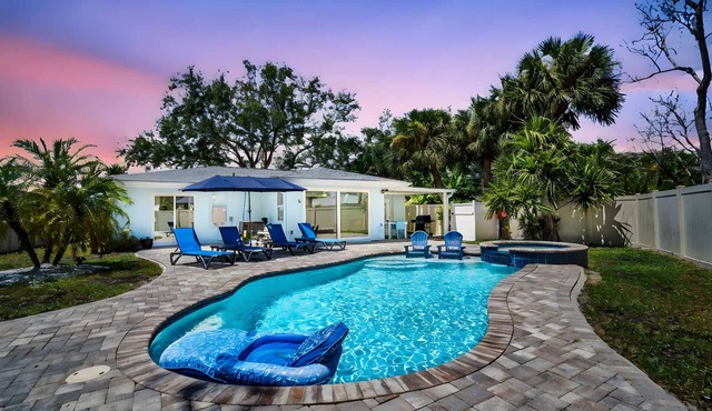 Home with Pool & Hot Tub Close to Beach