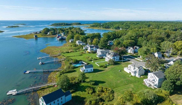 Overlooking Cape Porpoise Harbor, Sunlit Home