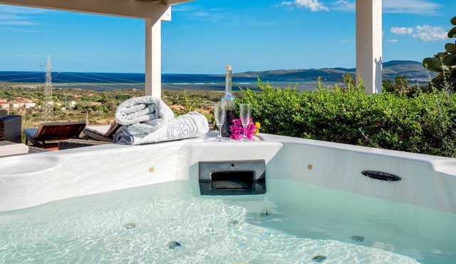 Panoramic Holiday Apartment "Isuledda" with Sea View, Shared Pool & Air Conditioning