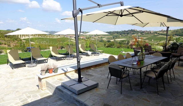 Spectacular villa with private pool and views on the vineyards and the alps