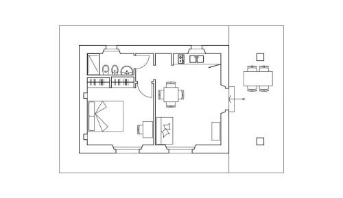 One-Bedroom Apartment with Garden View