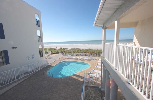 Belleair Beach Condo | Updated! On the Beach! Pets Allowed, Pool, Parking, Free Activities! ~ 201 Bellair Beach Club